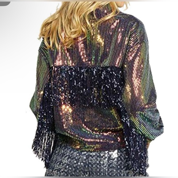 Sequin Fringe Button Up - Picture 2 of 9